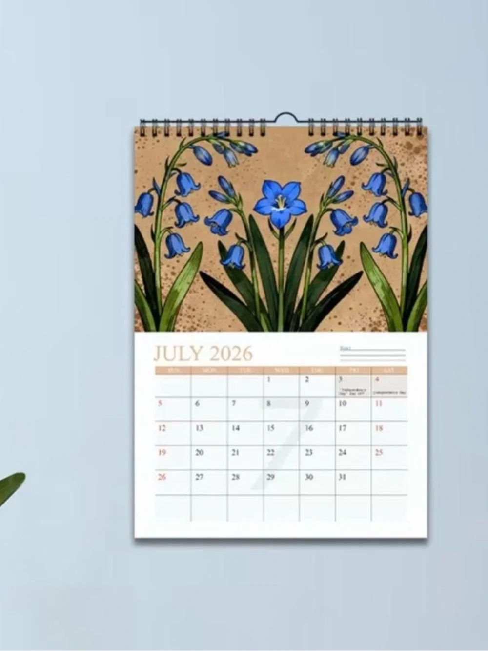 Floral 2026 Wall Calendar - Pink Cherry Blossom